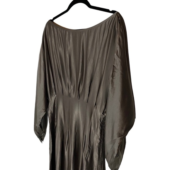 All Saints Ela Dress Metallic Asymmetrical Grey US 8 - Picture 3 of 11